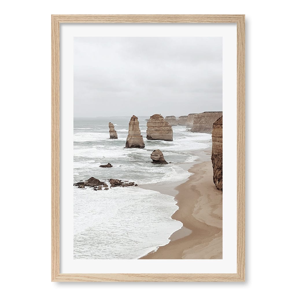 Great Ocean Road 1 Wall Art Print A2 (42 x 59.4cm) / Natural Oak Frame / White Border from our Australian Made Framed Wall Art, Prints & Posters collection by Profile Products (Australia) Pty Ltd