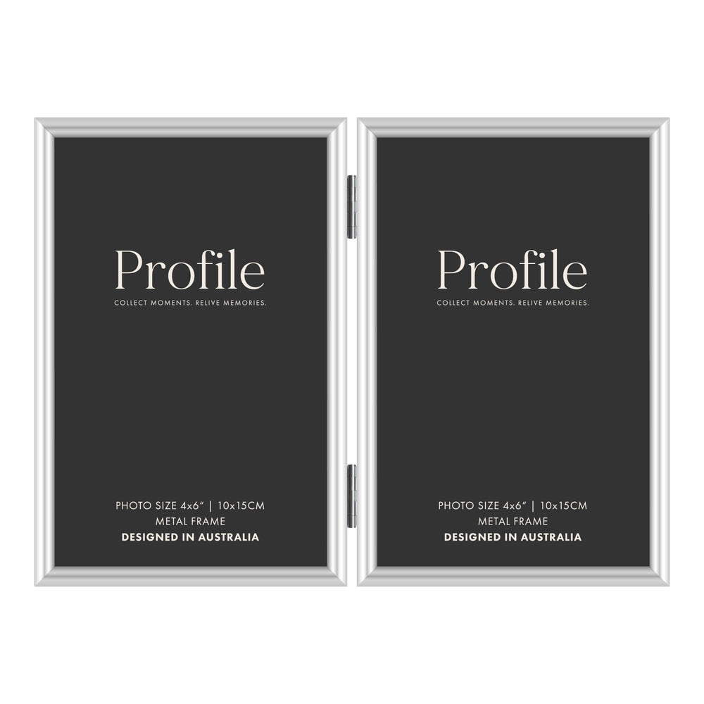 Habitat Silver Hinged Double Metal Photo Frame 4x6in (10x15cm) (2)V from our Metal Photo Frames collection by Profile Products (Australia) Pty Ltd