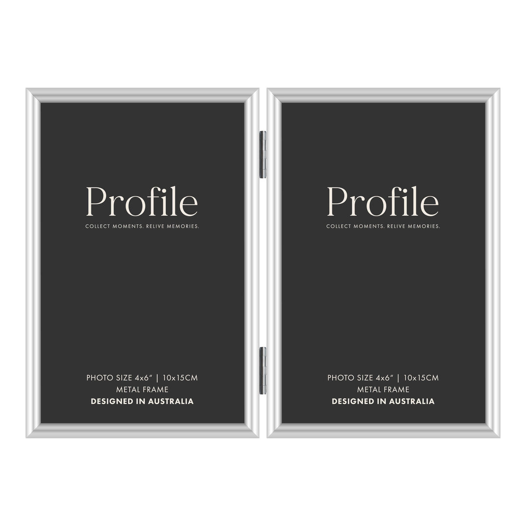 Habitat Silver Hinged Double Metal Photo Frame 4x6in (10x15cm) (2)V from our Metal Photo Frames collection by Profile Products (Australia) Pty Ltd