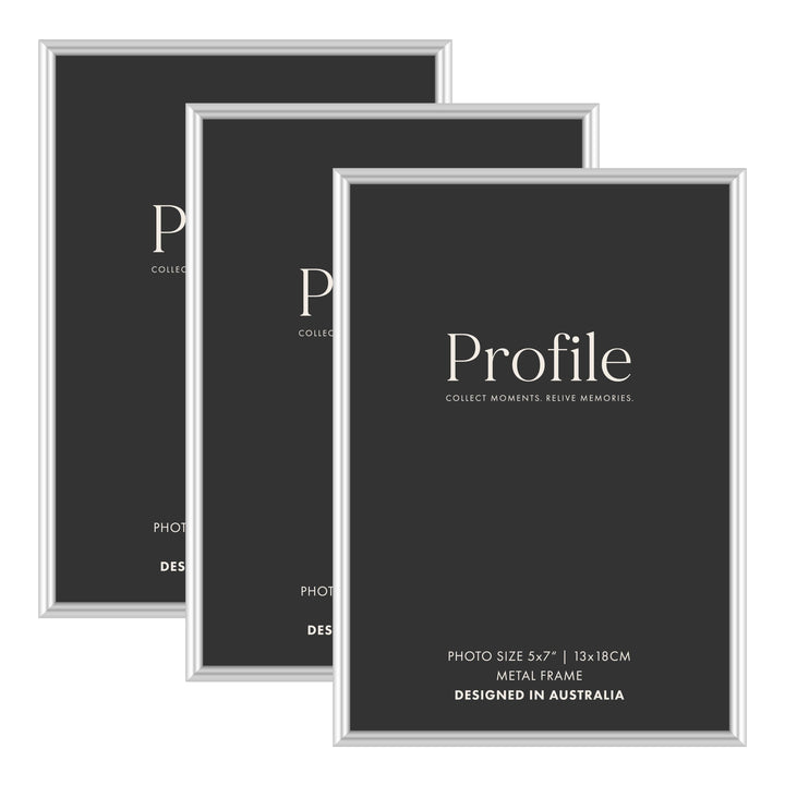 Habitat Silver Metal Frame Bundle 5x7 (3pk) from our Metal Photo Frames collection by Profile Products (Australia) Pty Ltd