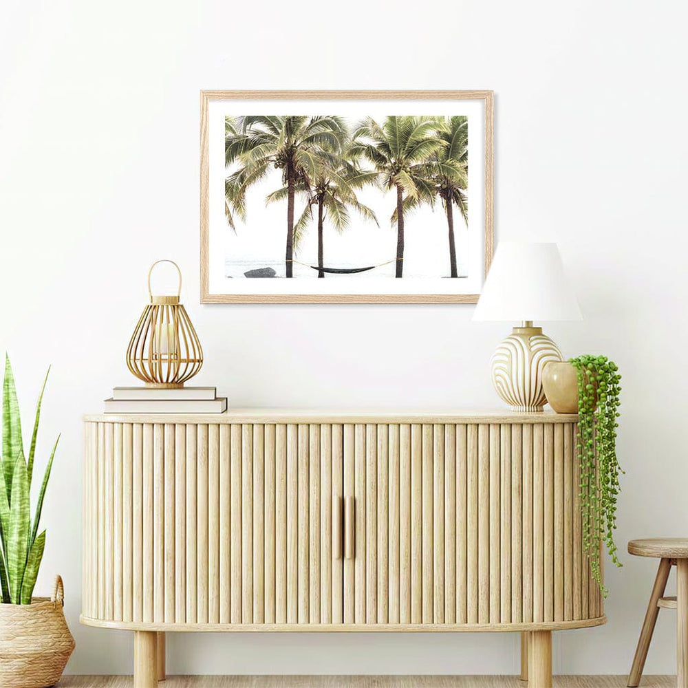Hammock and Palms Wall Art Print from our Australian Made Framed Wall Art, Prints & Posters collection by Profile Products (Australia) Pty Ltd