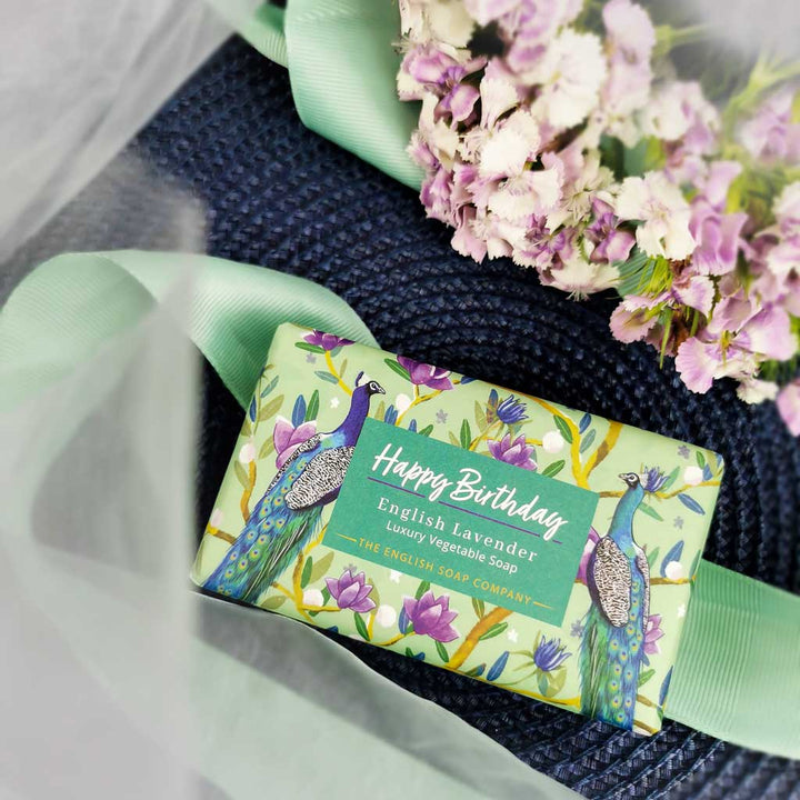 Happy Birthday English Lavender Gift Bar Soap from our Luxury Bar Soap collection by The English Soap Company