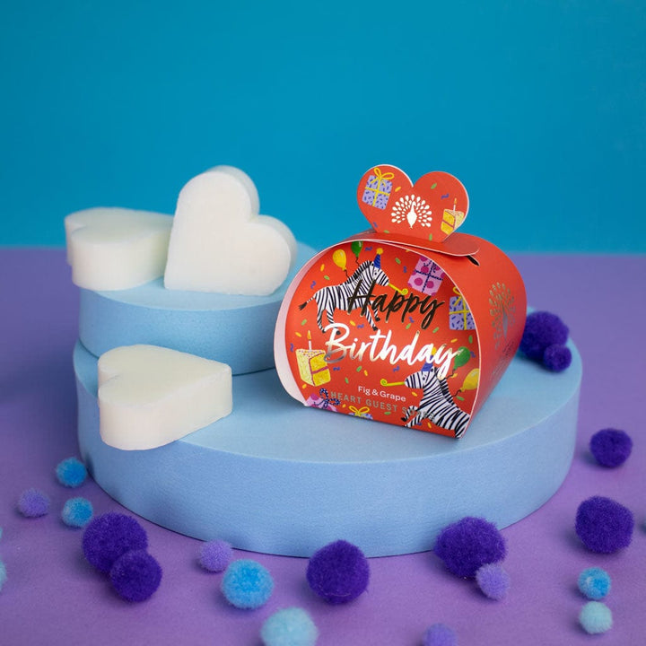 Happy Birthday - Fig & Grape Mini Heart Gift Soaps (3 x 20g) from our Luxury Bar Soap collection by The English Soap Company