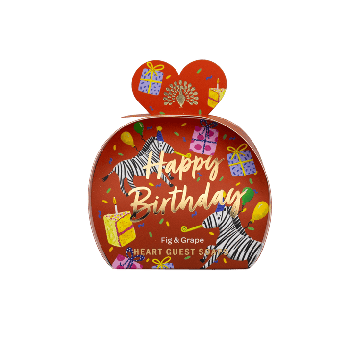 Happy Birthday - Fig & Grape Mini Heart Gift Soaps (3 x 20g) from our Luxury Bar Soap collection by The English Soap Company
