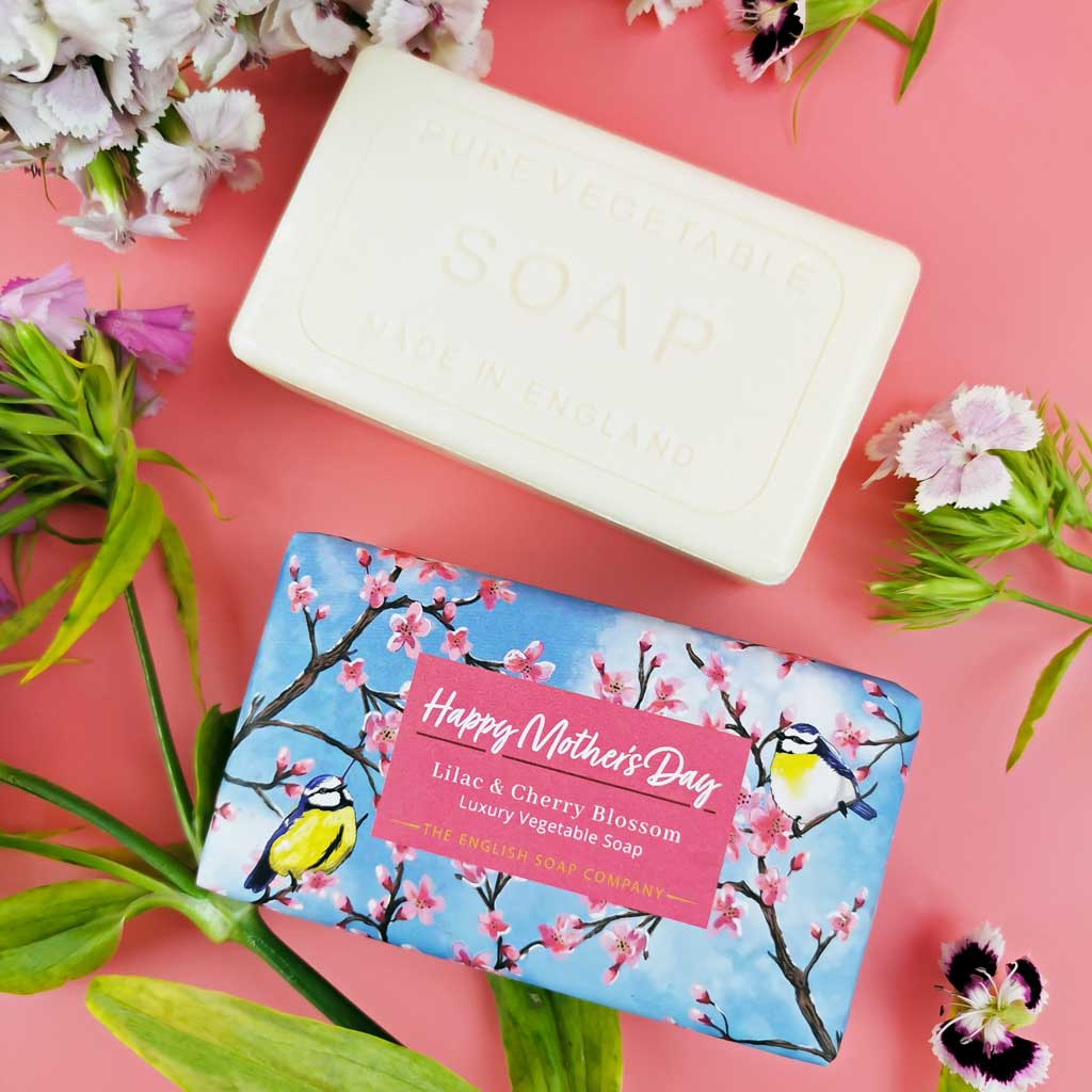 Happy Mother's Day Lilac and Cherry Blossom Gift Bar Soap from our Luxury Bar Soap collection by The English Soap Company