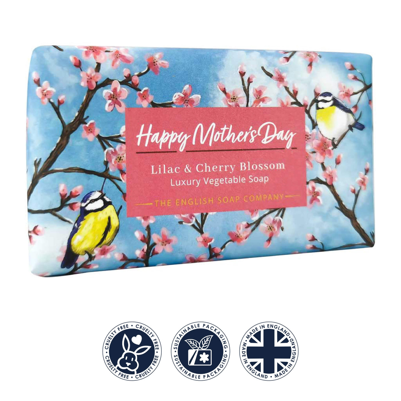 Happy Mother's Day Lilac and Cherry Blossom Gift Soap Bar from our Luxury Bar Soap collection by The English Soap Company