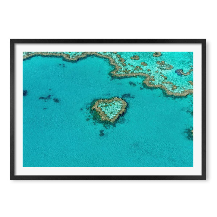 Heart Reef Wall Art Print A1 (59.4 x 84.1cm) / Matte Black Frame / White Border from our Australian Made Framed Wall Art, Prints & Posters collection by Profile Products (Australia) Pty Ltd