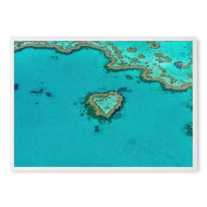 Heart Reef Wall Art Print A1 (59.4 x 84.1cm) / Matte White Frame / No Border from our Australian Made Framed Wall Art, Prints & Posters collection by Profile Products (Australia) Pty Ltd
