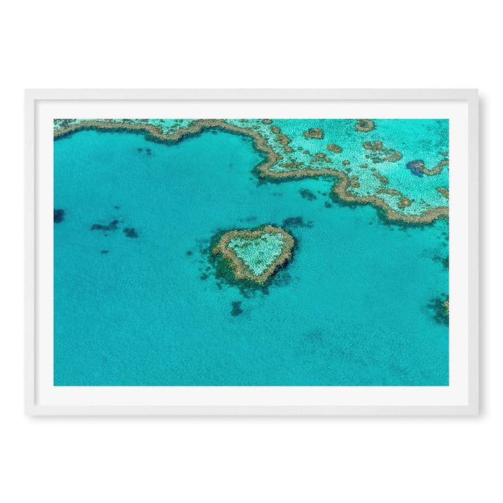 Heart Reef Wall Art Print A1 (59.4 x 84.1cm) / Matte White Frame / White Border from our Australian Made Framed Wall Art, Prints & Posters collection by Profile Products (Australia) Pty Ltd
