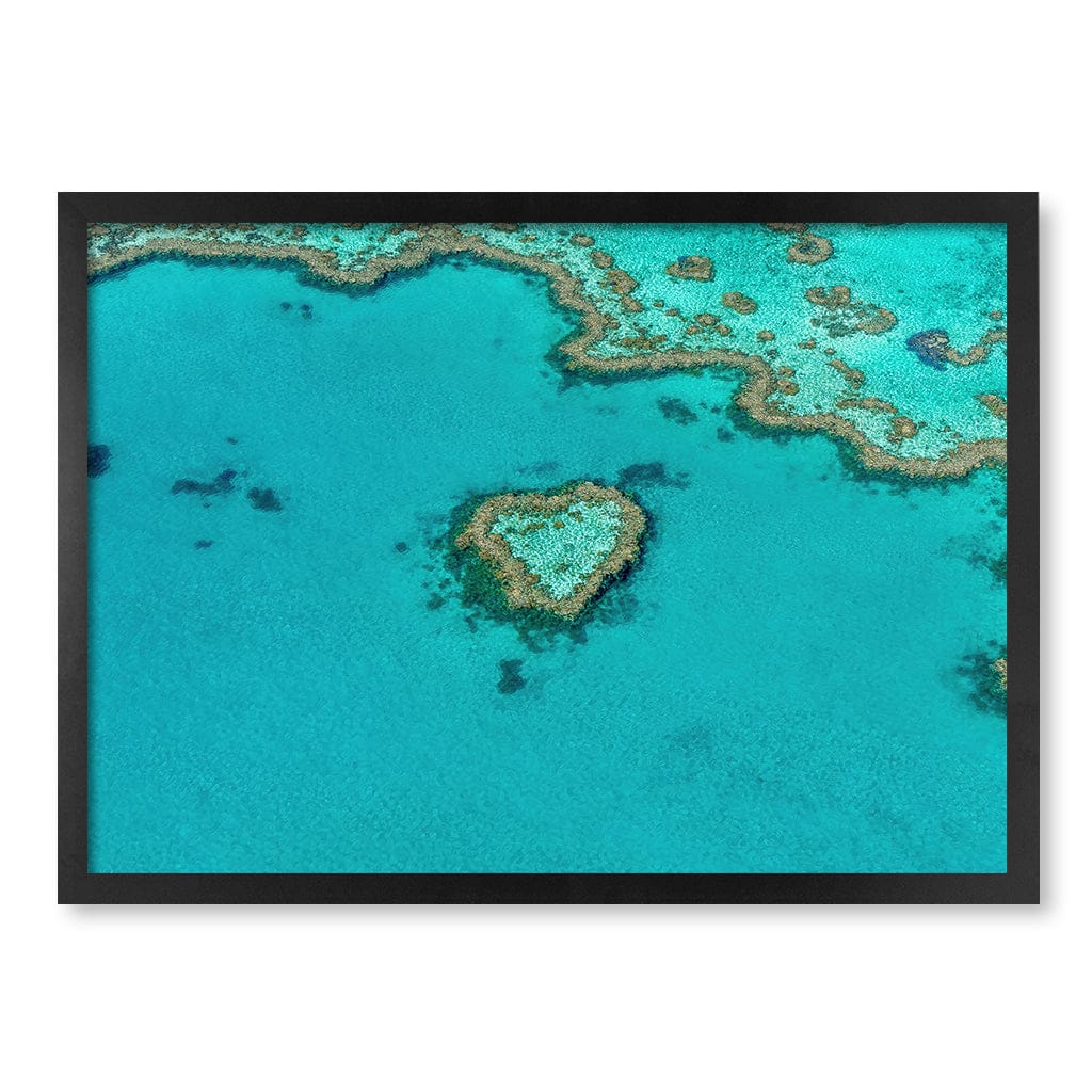 Heart Reef Wall Art Print A2 (42 x 59.4cm) / Matte Black Frame / No Border from our Australian Made Framed Wall Art, Prints & Posters collection by Profile Products (Australia) Pty Ltd