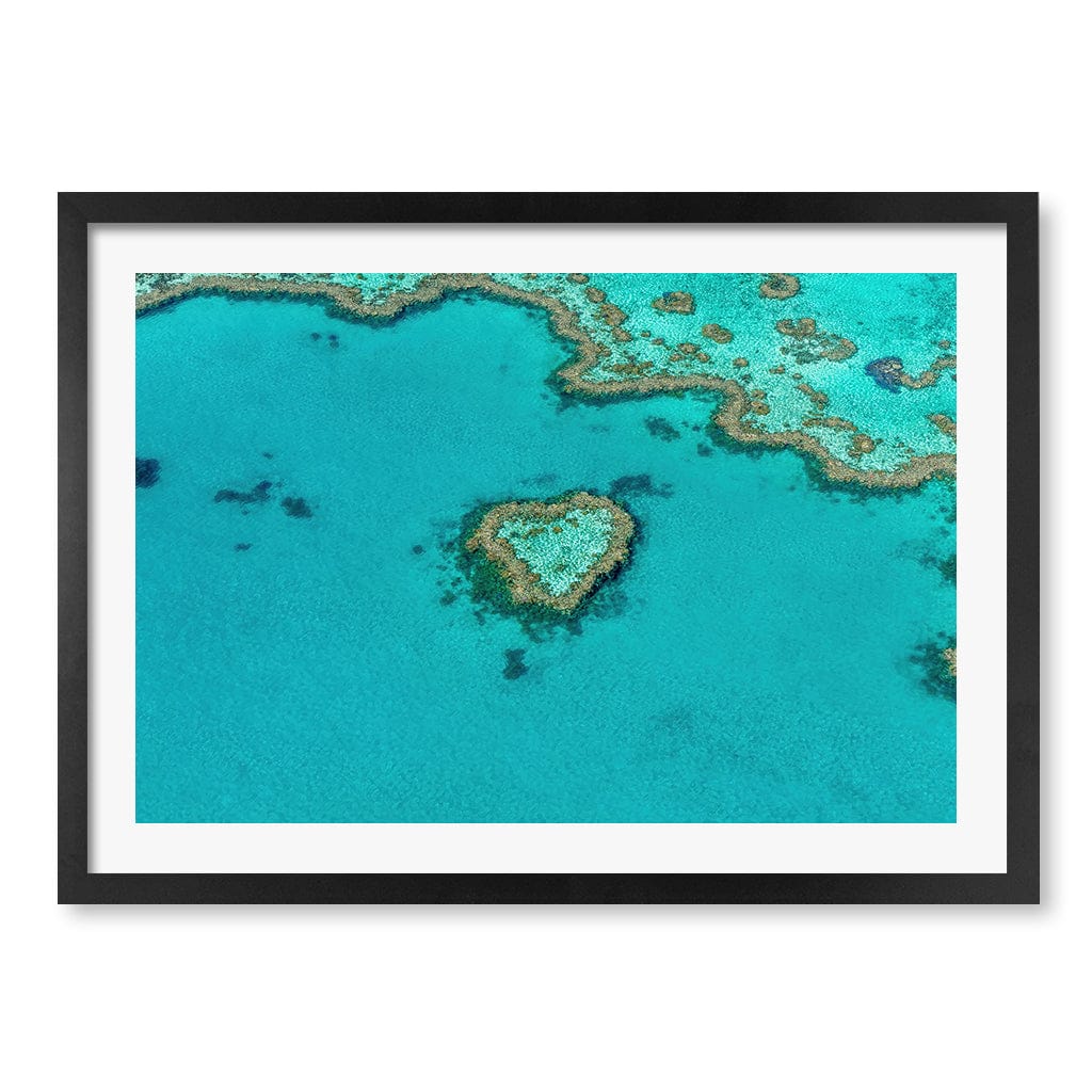 Heart Reef Wall Art Print A2 (42 x 59.4cm) / Matte Black Frame / White Border from our Australian Made Framed Wall Art, Prints & Posters collection by Profile Products (Australia) Pty Ltd