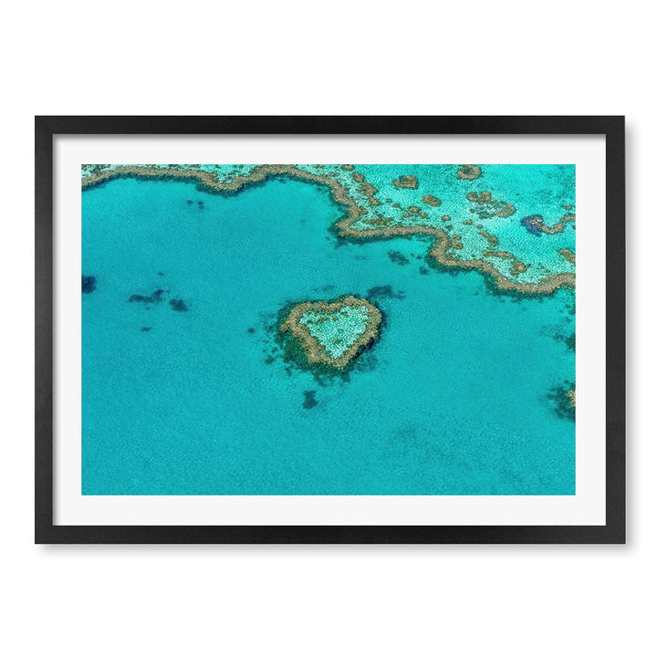 Heart Reef Wall Art Print A2 (42 x 59.4cm) / Matte Black Frame / White Border from our Australian Made Framed Wall Art, Prints & Posters collection by Profile Products (Australia) Pty Ltd