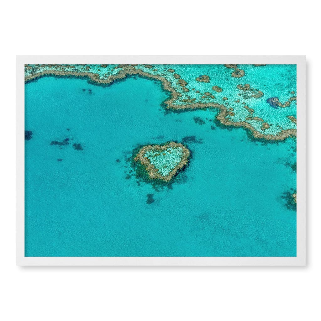 Heart Reef Wall Art Print A2 (42 x 59.4cm) / Matte White Frame / No Border from our Australian Made Framed Wall Art, Prints & Posters collection by Profile Products (Australia) Pty Ltd