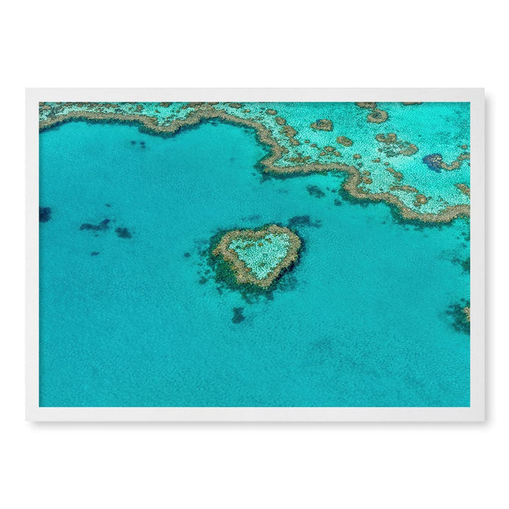 Heart Reef Wall Art Print A2 (42 x 59.4cm) / Matte White Frame / No Border from our Australian Made Framed Wall Art, Prints & Posters collection by Profile Products (Australia) Pty Ltd