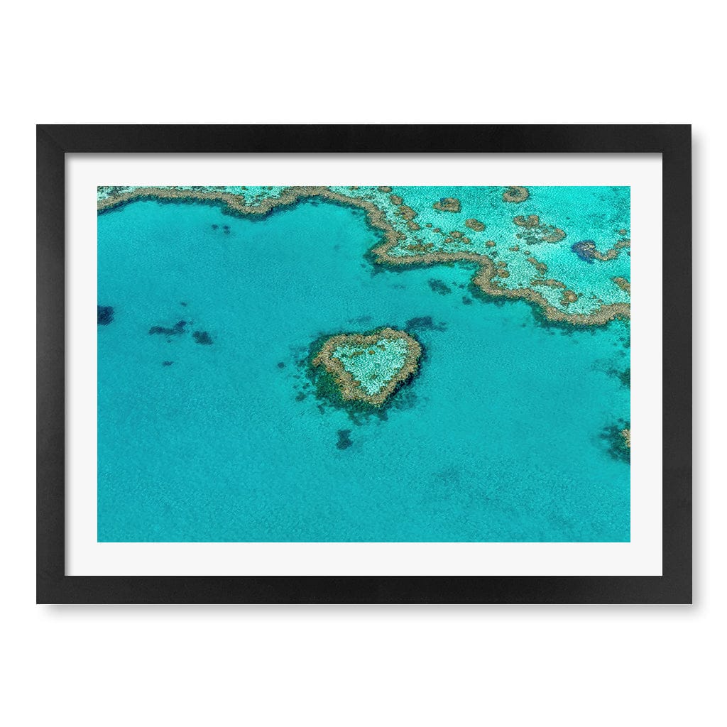 Heart Reef Wall Art Print A3 (29.7 x 42cm) / Matte Black Frame / White Border from our Australian Made Framed Wall Art, Prints & Posters collection by Profile Products (Australia) Pty Ltd