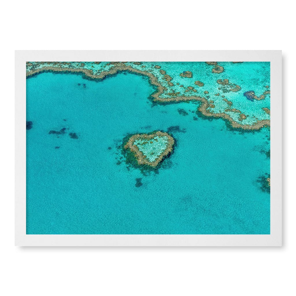 Heart Reef Wall Art Print A3 (29.7 x 42cm) / Matte White Frame / No Border from our Australian Made Framed Wall Art, Prints & Posters collection by Profile Products (Australia) Pty Ltd