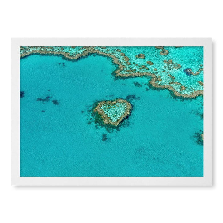 Heart Reef Wall Art Print A3 (29.7 x 42cm) / Matte White Frame / No Border from our Australian Made Framed Wall Art, Prints & Posters collection by Profile Products (Australia) Pty Ltd