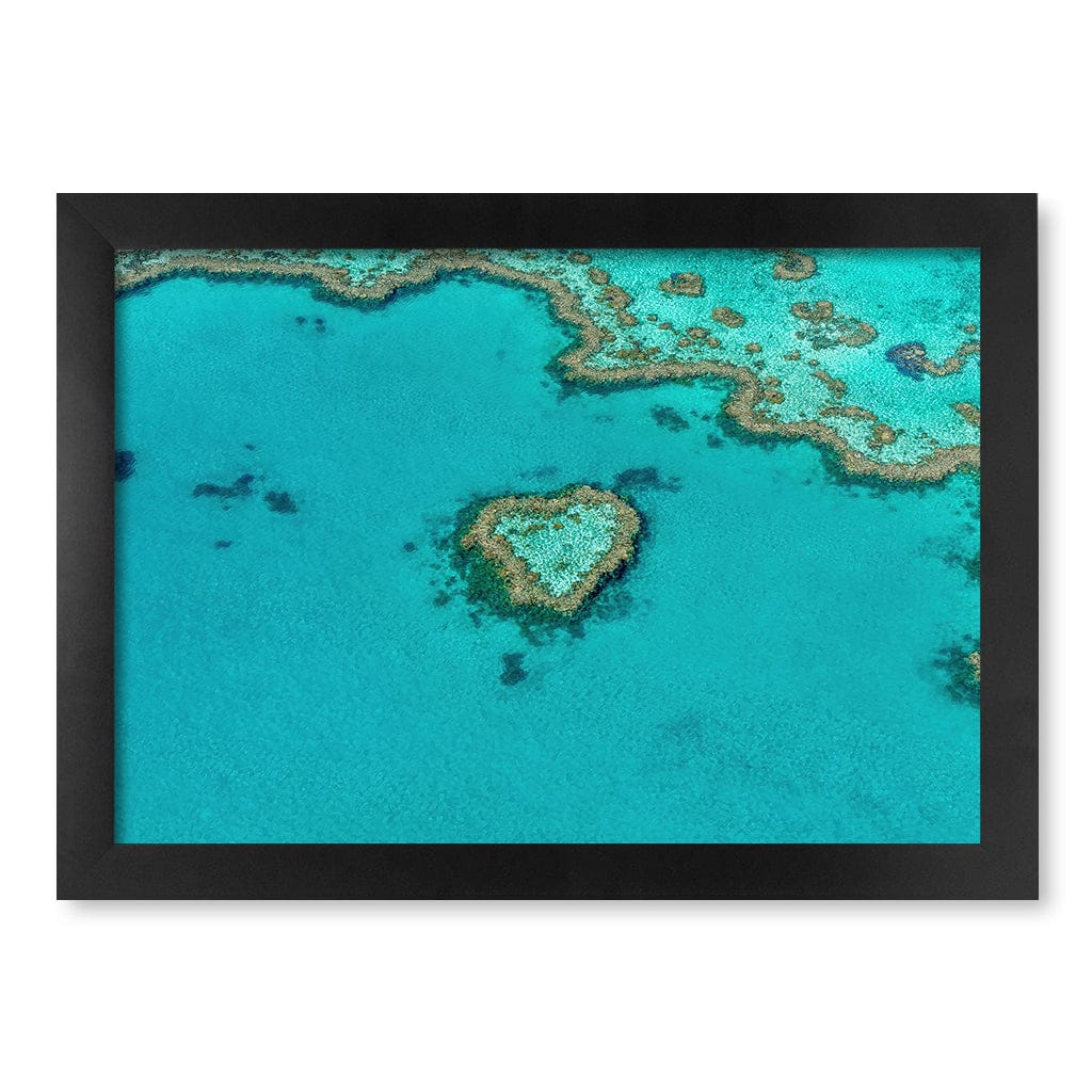 Heart Reef Wall Art Print A4 (21 x 29.7cm) / Matte Black Frame / No Border from our Australian Made Framed Wall Art, Prints & Posters collection by Profile Products (Australia) Pty Ltd