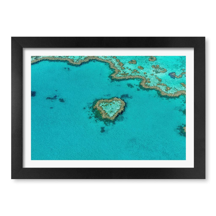 Heart Reef Wall Art Print A4 (21 x 29.7cm) / Matte Black Frame / White Border from our Australian Made Framed Wall Art, Prints & Posters collection by Profile Products (Australia) Pty Ltd