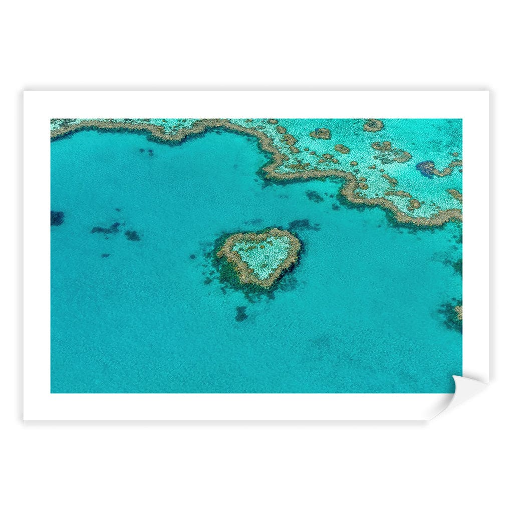 Heart Reef Wall Art Print A4 (21 x 29.7cm) / Print Only / White Border from our Australian Made Framed Wall Art, Prints & Posters collection by Profile Products (Australia) Pty Ltd