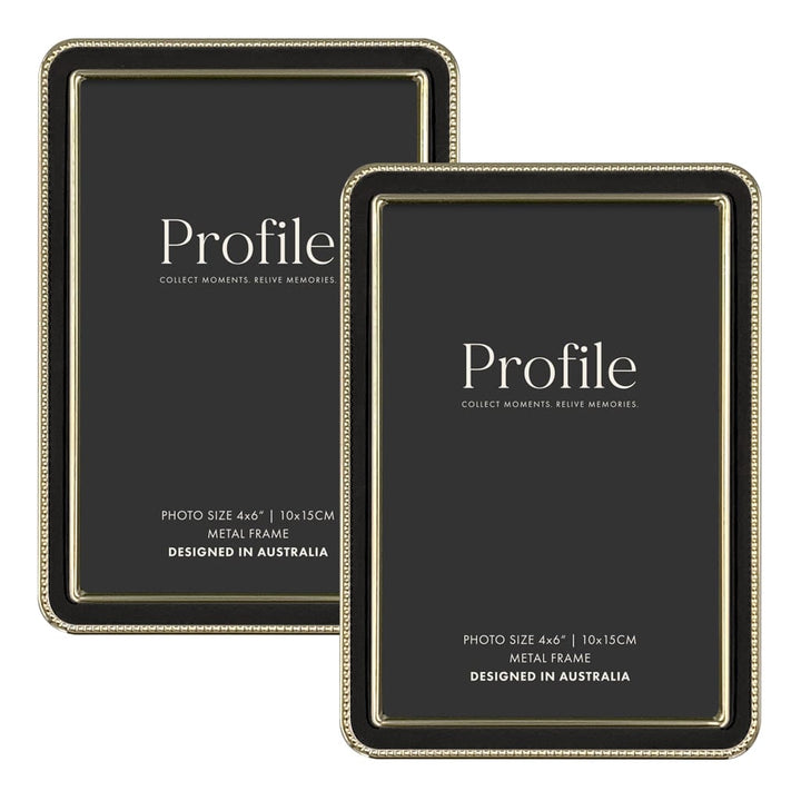 Heirloom Black-Gold Beaded Metal Photo Frame Bundle – 4x6in (2 Pack) from our Metal Photo Frames collection by Profile Products (Australia) Pty Ltd