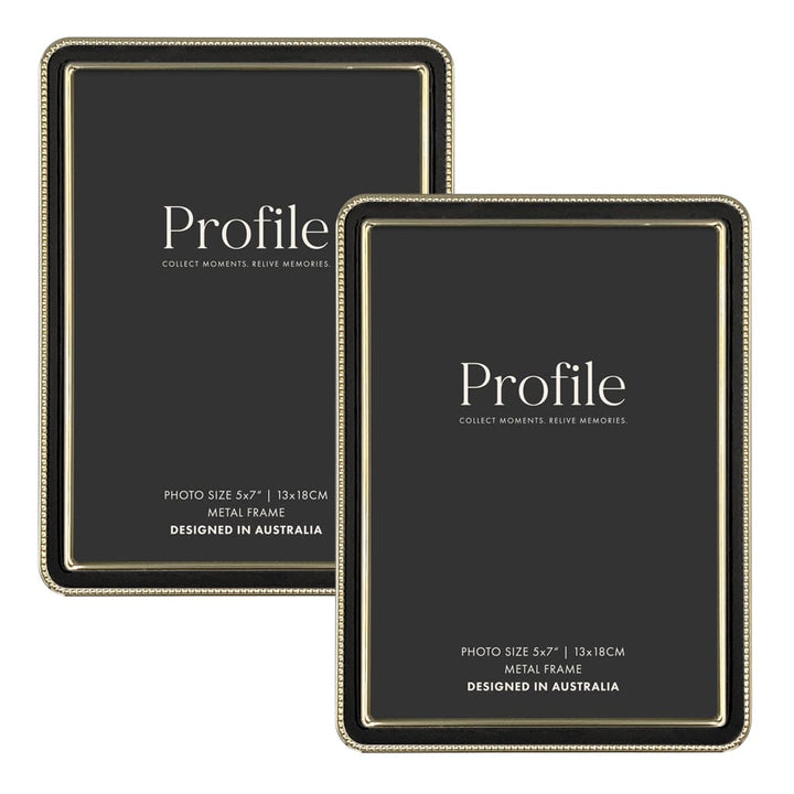 Heirloom Black-Gold Beaded Metal Photo Frame Bundle – 5x7in (2 Pack) from our Metal Photo Frames collection by Profile Products (Australia) Pty Ltd