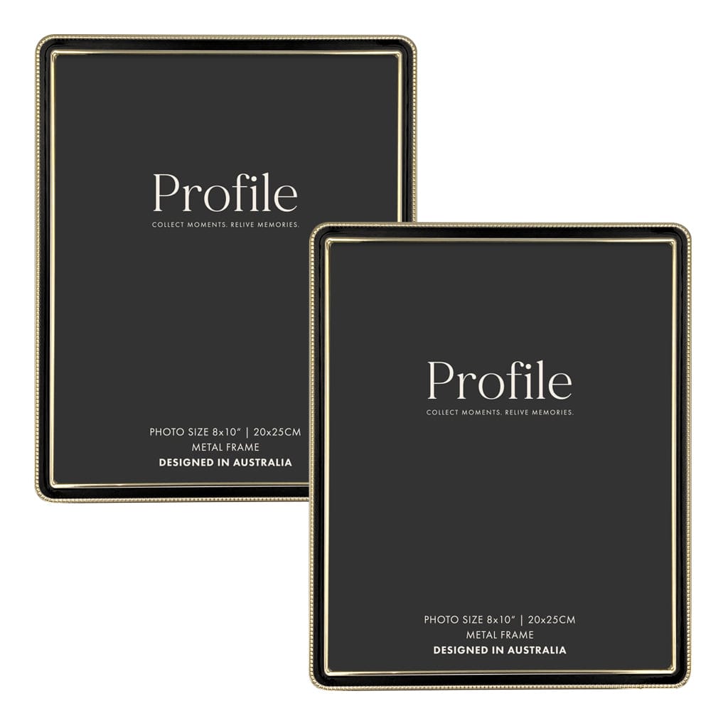 Heirloom Black-Gold Beaded Metal Photo Frame Bundle – 8x10in (2 Pack) from our Metal Photo Frames collection by Profile Products (Australia) Pty Ltd