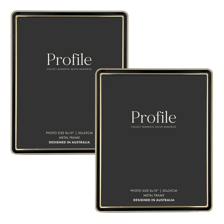 Heirloom Black-Gold Beaded Metal Photo Frame Bundle – 8x10in (2 Pack) from our Metal Photo Frames collection by Profile Products (Australia) Pty Ltd