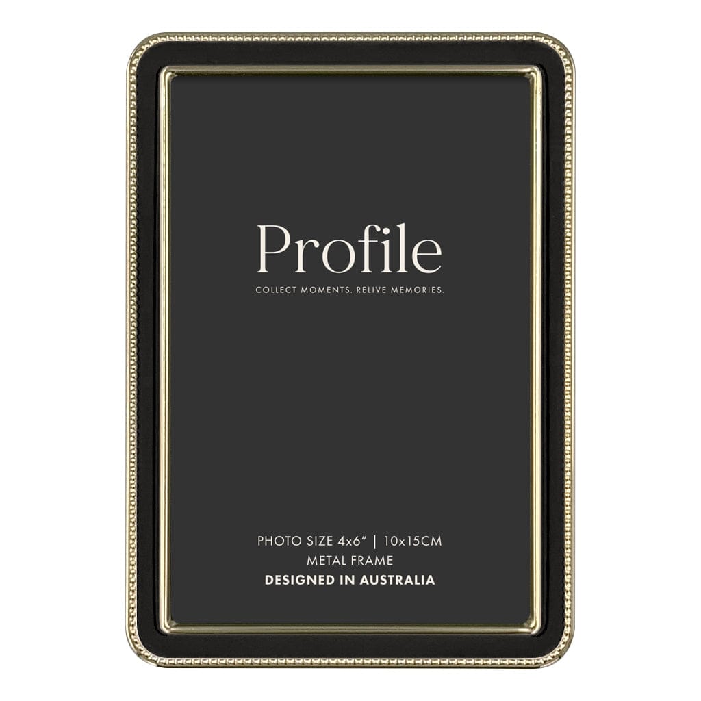 Heirloom Black/Gold Beaded Metal Photo Frames 4x6in (10x15cm) from our Metal Photo Frames collection by Profile Products (Australia) Pty Ltd