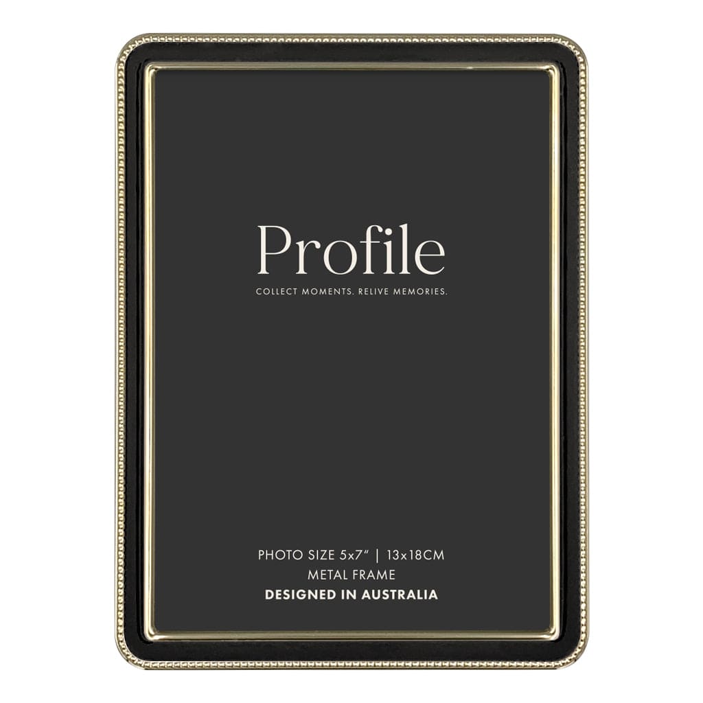 Heirloom Black/Gold Beaded Metal Photo Frames 5x7in (13x18cm) from our Metal Photo Frames collection by Profile Products (Australia) Pty Ltd