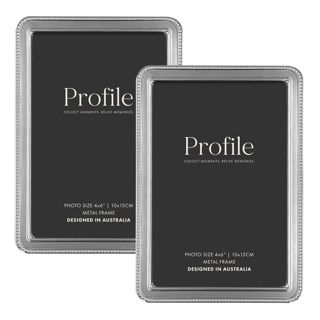 Heirloom Silver Beaded Metal Photo Frame Bundle – 4x6in (2 Pack) from our Metal Photo Frames collection by Profile Products (Australia) Pty Ltd