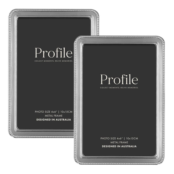 Heirloom Silver Beaded Metal Photo Frame Bundle – 4x6in (2 Pack) from our Metal Photo Frames collection by Profile Products (Australia) Pty Ltd