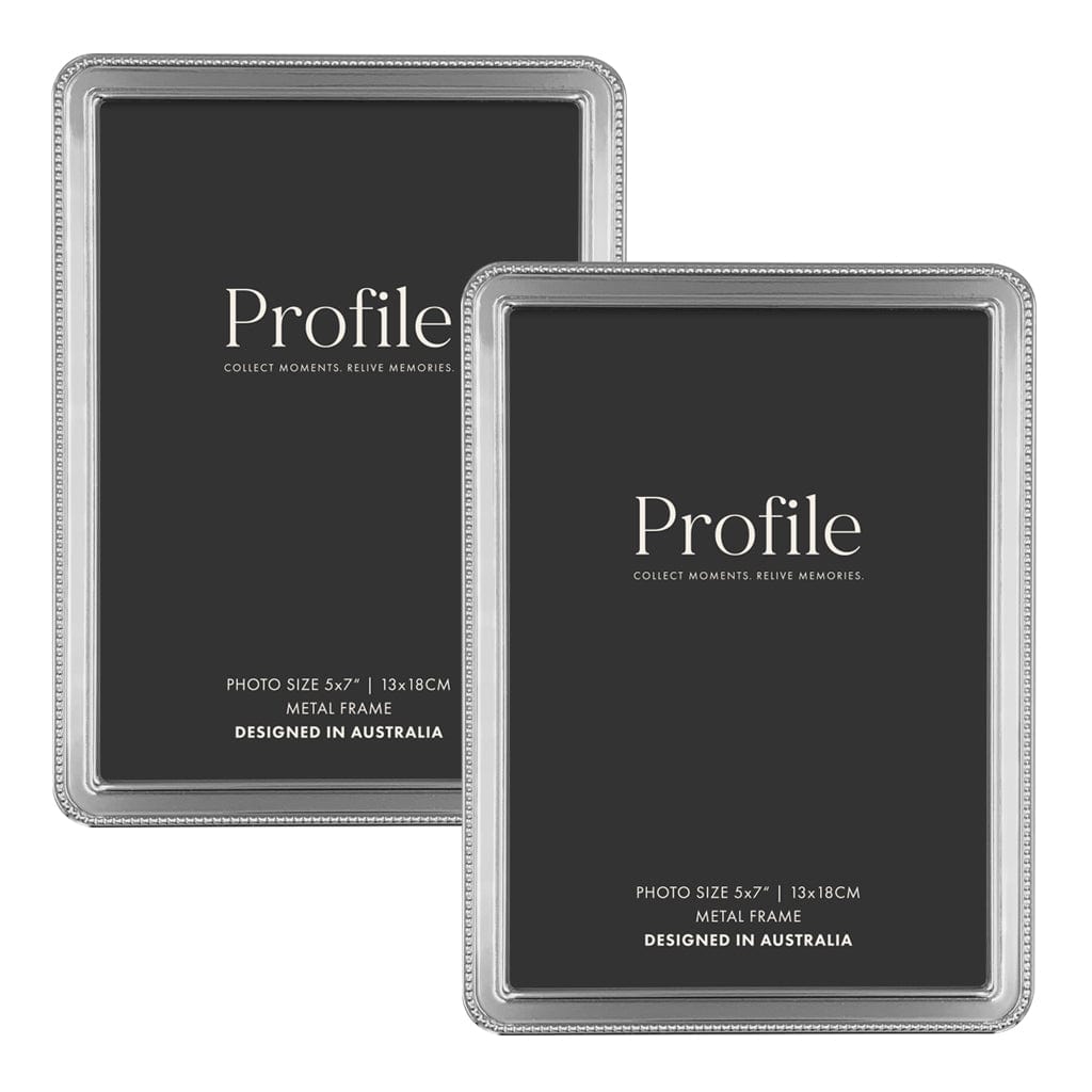 Heirloom Silver Beaded Metal Photo Frame Bundle – 5x7in (2 Pack) from our Metal Photo Frames collection by Profile Products (Australia) Pty Ltd