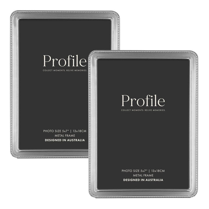 Heirloom Silver Beaded Metal Photo Frame Bundle – 5x7in (2 Pack) from our Metal Photo Frames collection by Profile Products (Australia) Pty Ltd
