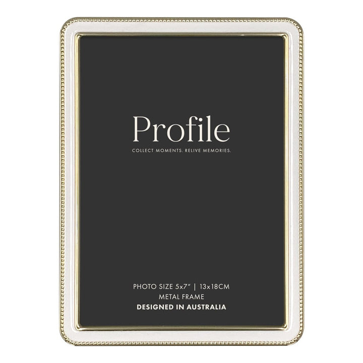 Heirloom White-Gold Beaded Metal Photo Frame Bundle – 5x7in (2 Pack) from our Metal Photo Frames collection by Profile Products (Australia) Pty Ltd