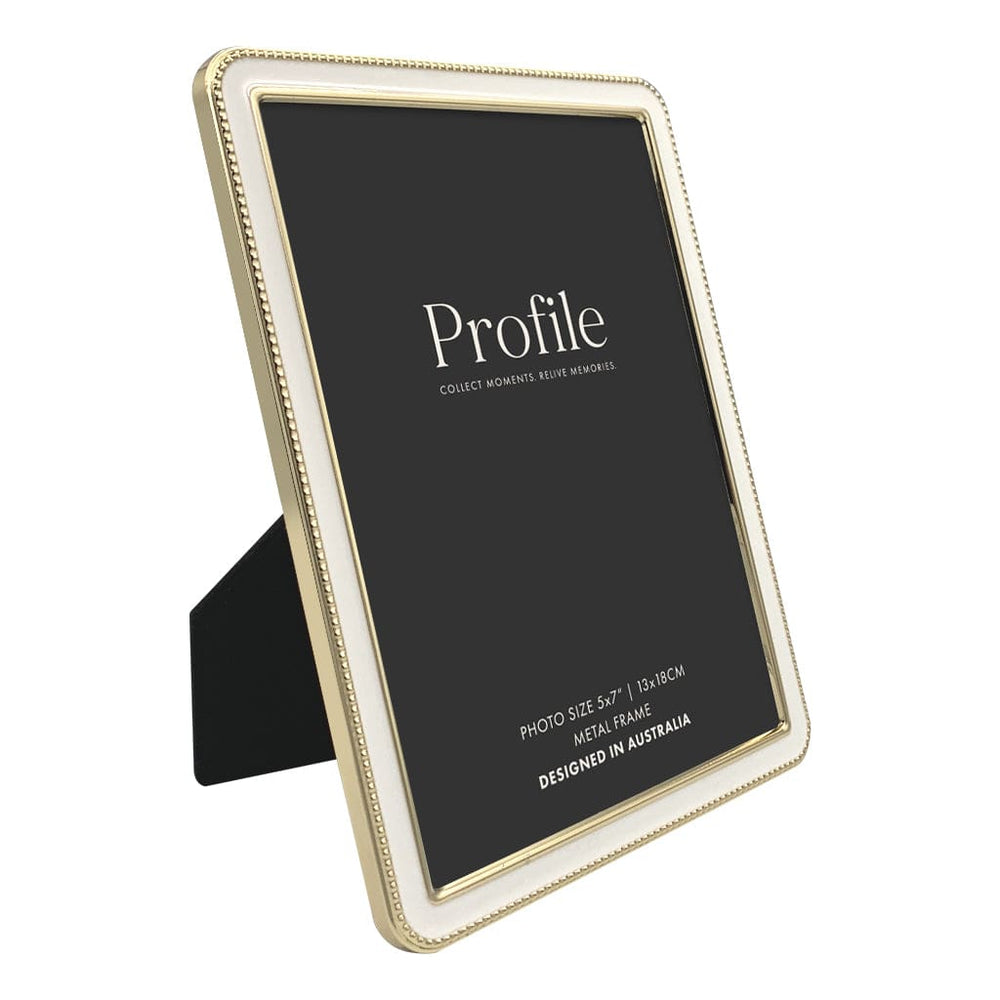 Heirloom White-Gold Beaded Metal Photo Frame Bundle – 5x7in (2 Pack) from our Metal Photo Frames collection by Profile Products (Australia) Pty Ltd