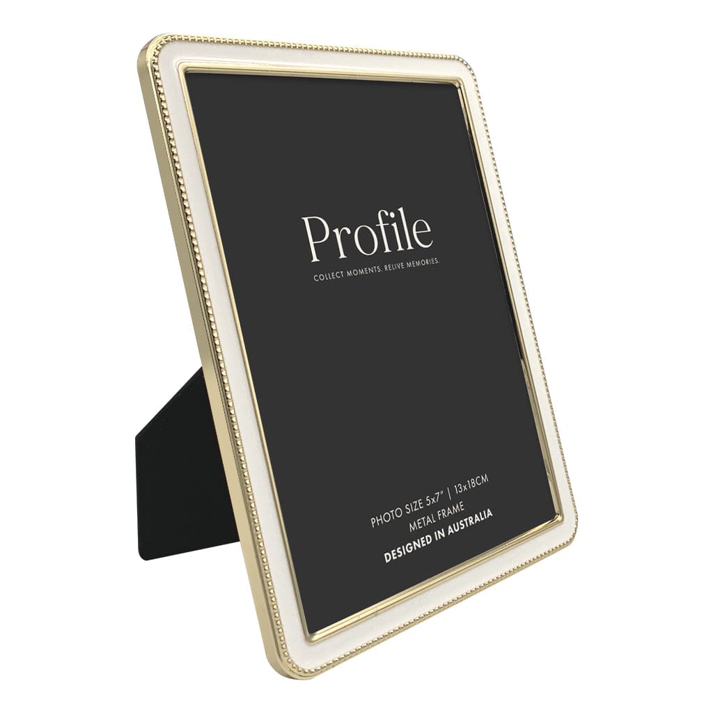 Heirloom White-Gold Beaded Metal Photo Frame Bundle – 5x7in (2 Pack) from our Metal Photo Frames collection by Profile Products (Australia) Pty Ltd
