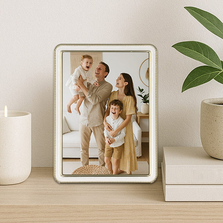 Heirloom White-Gold Beaded Metal Photo Frame Bundle – 5x7in (2 Pack) from our Metal Photo Frames collection by Profile Products (Australia) Pty Ltd
