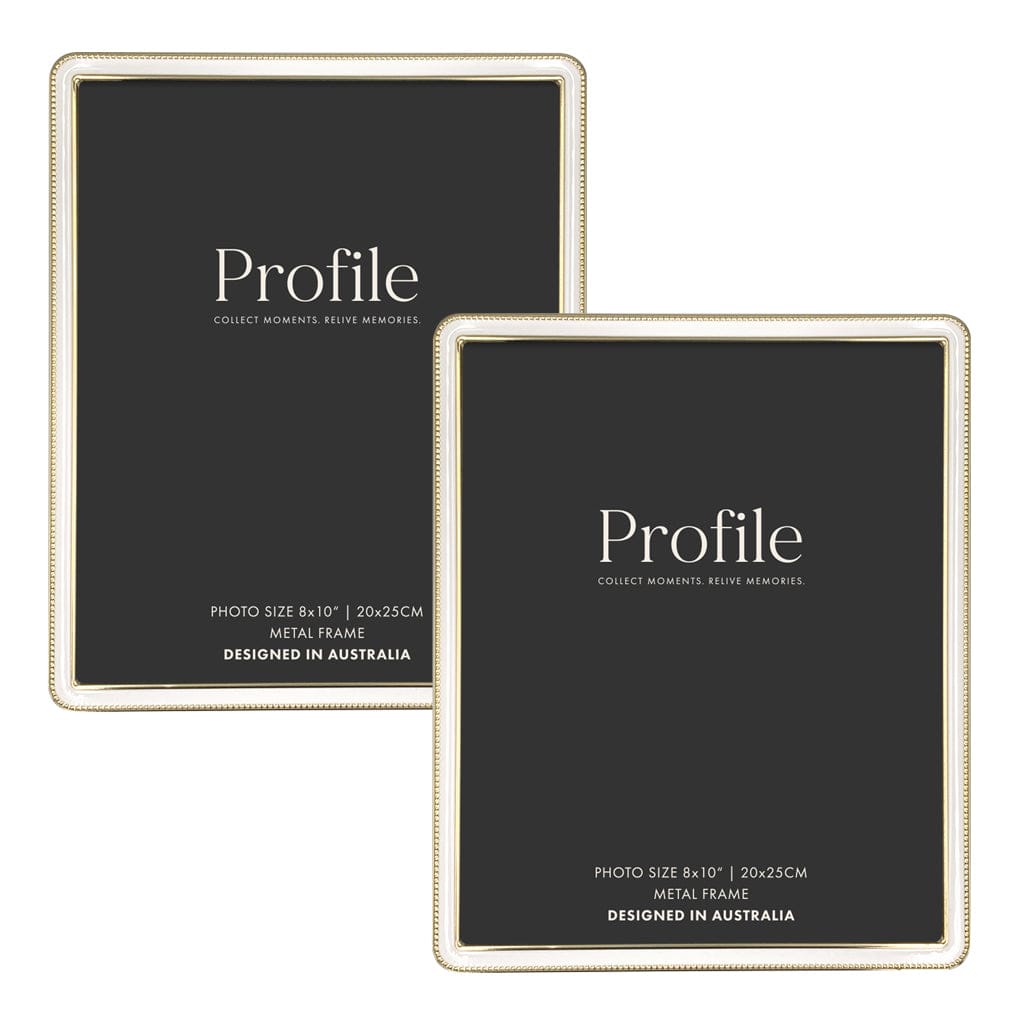 Heirloom White-Gold Beaded Metal Photo Frame Bundle – 8x10in (2 Pack) from our Metal Photo Frames collection by Profile Products (Australia) Pty Ltd