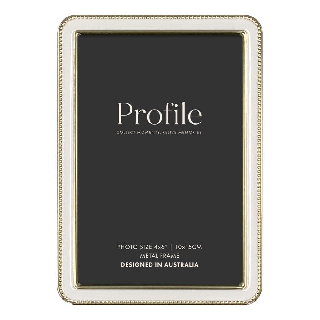 Heirloom White/Gold Beaded Metal Photo Frames 4x6in (10x15cm) from our Metal Photo Frames collection by Profile Products (Australia) Pty Ltd