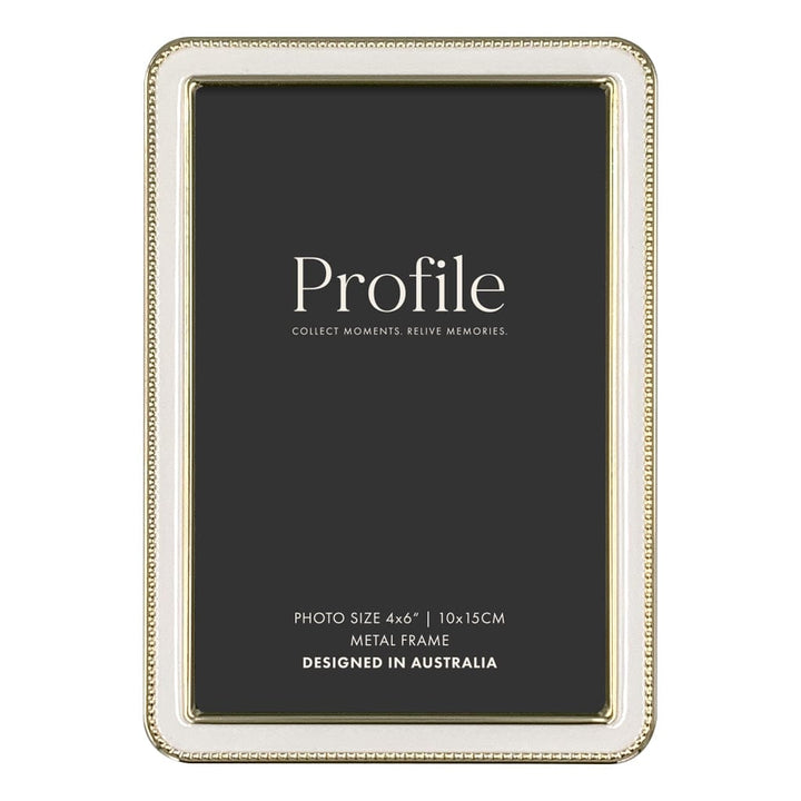 Heirloom White/Gold Beaded Metal Photo Frames 4x6in (10x15cm) from our Metal Photo Frames collection by Profile Products (Australia) Pty Ltd