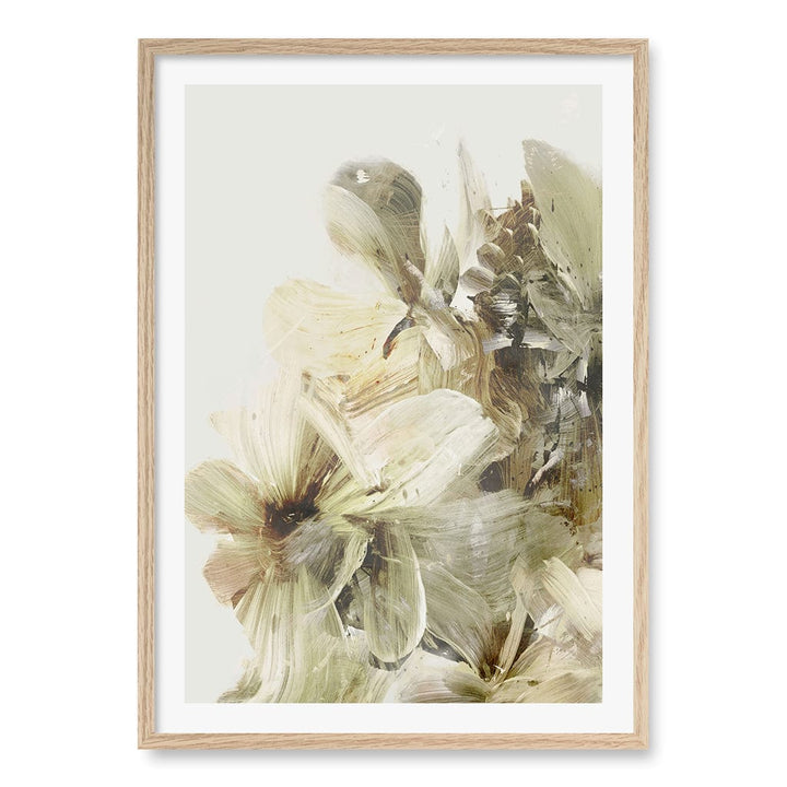 Hill Flowers Wall Art Print A1 (59.4 x 84.1cm) / Natural Oak Frame / White Border from our Australian Made Wall Art collection by Profile Australia