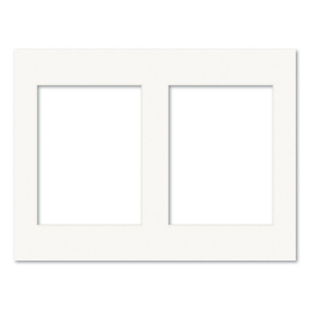 Ice White Acid-Free Mat Board 12x16in (30.5x40.6cm) to suit two 6x8in (15x20cm) image from our Custom Cut Mat Boards collection by Profile Products (Australia) Pty Ltd