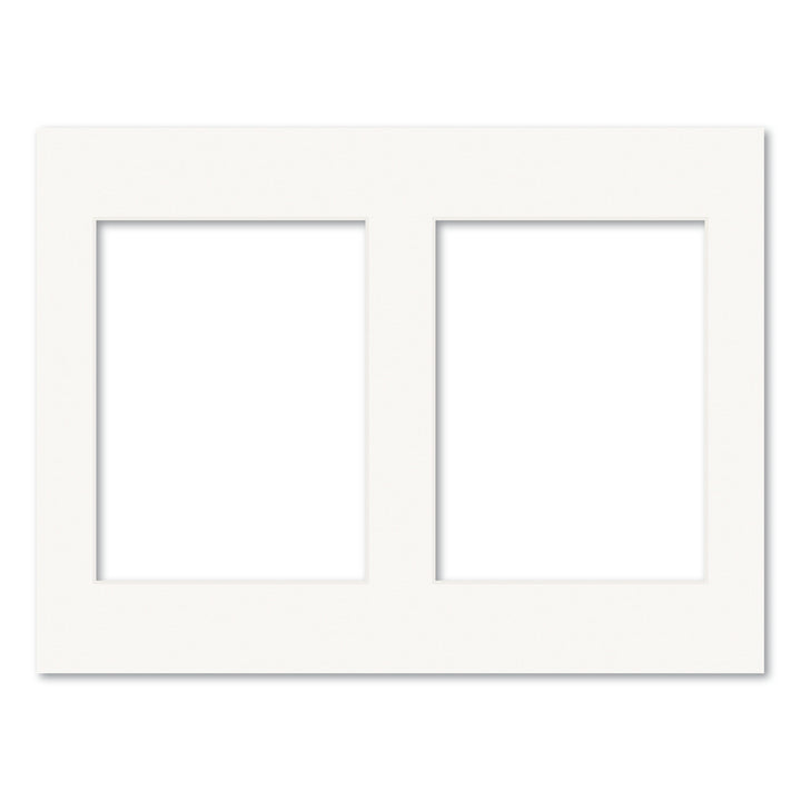 Ice White Acid-Free Mat Board 12x16in (30.5x40.6cm) to suit two 6x8in (15x20cm) image from our Custom Cut Mat Boards collection by Profile Products (Australia) Pty Ltd