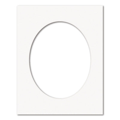 Ice White Acid-Free Oval Mat Board 11x14in (27.9x35.5cm) to suit 8x10in (20x25cm) image from our Custom Cut Mat Boards collection by Profile Products (Australia) Pty Ltd