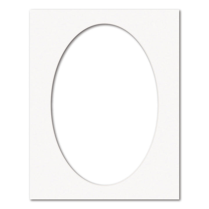 Ice White Acid-Free Oval Mat Board 11x14in (27.9x35.5cm) to suit 8x12in (20x30cm) image from our Custom Cut Mat Boards collection by Profile Products (Australia) Pty Ltd