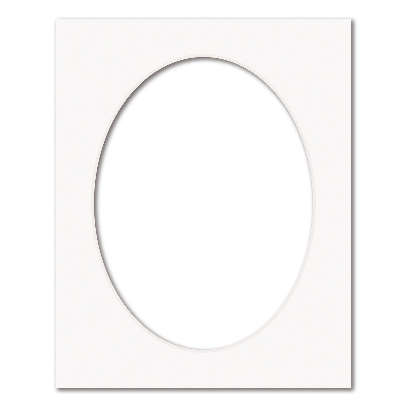 Ice White Acid-Free Oval Mat Board 8x10in (20.3x25.4cm) to suit 6x8in (15x20cm) image from our Custom Cut Mat Boards collection by Profile Products (Australia) Pty Ltd