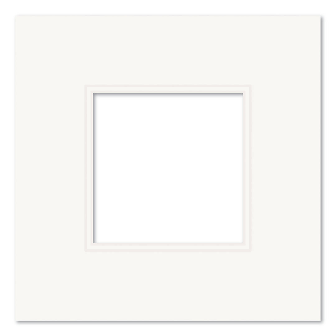 Ice White Double Acid-Free Mat Board 10x10in (25.4x25.4cm) to suit 5x5in (13x13cm) from our Custom Cut Mat Boards collection by Profile Products (Australia) Pty Ltd