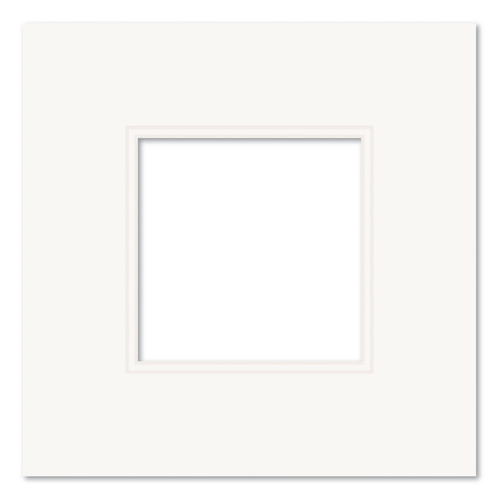 Ice White Double Acid-Free Mat Board 10x10in (25.4x25.4cm) to suit 5x5in (13x13cm) from our Custom Cut Mat Boards collection by Profile Products (Australia) Pty Ltd