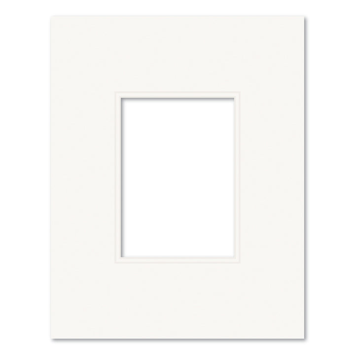 Ice White Double Acid-Free Mat Board 11x14in (27.9x35.5cm) to suit 5x7in (13x18cm) image from our Custom Cut Mat Boards collection by Profile Products (Australia) Pty Ltd